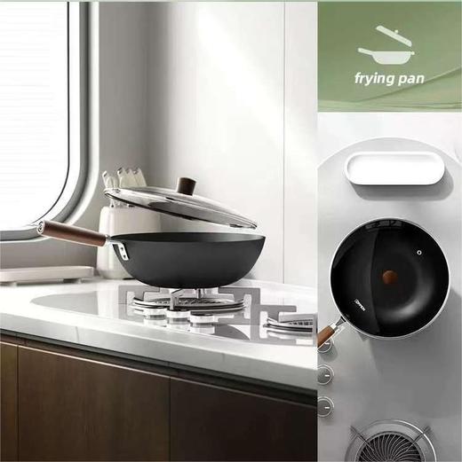 【欧派 轻羽极铁炒锅】家用无涂层 导热加快更均匀 天然物理防锈 超强耐磨经久耐用 商品图3