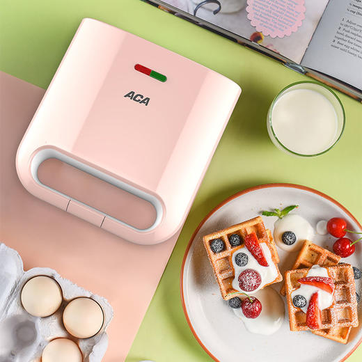 ACA三明治轻食机早餐机多功能双盘家用吐司烤面包电饼铛便捷早餐 商品图5