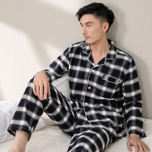 康妮雅男式长袖长裤开襟套装 商品图6