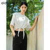 oldcolour夏新款简约休闲宽松设计感短款纯棉短袖T恤女Q240203A1 商品缩略图0