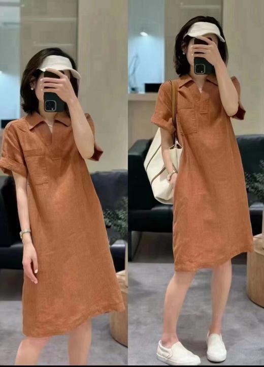 【高品质私服】【IC色织亚麻平纹及膝连衣裙】直筒廓形休闲合身，兼具优雅舒适N0923-CC【无标出货 介意慎拍】 商品图1