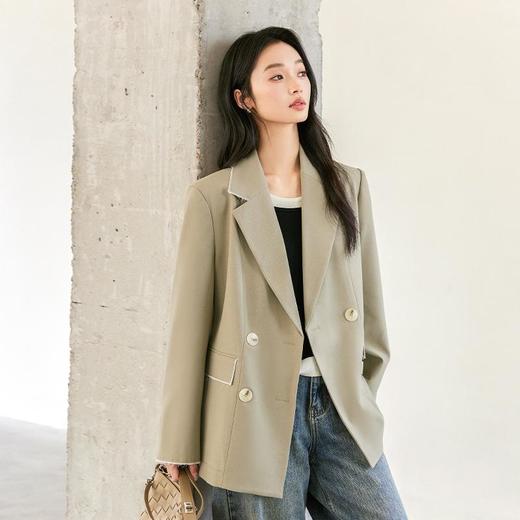 IC 休闲拼接风西装外套女2025新款通勤高级设计感气质短外套 商品图3