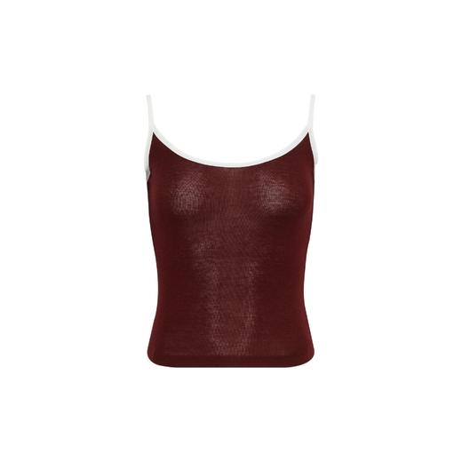 oneup撞色花边天丝羊毛吊带 商品图6