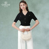 【两色可选】乔万尼早春冰丝针织衫薄款小香风设计感v领修身夏款短袖EI2M818 商品缩略图1
