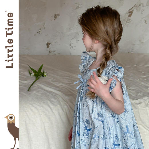 连衣裙法式小众甜美木耳边飞飞袖碎花衬衫女童2025春夏新款 商品图2