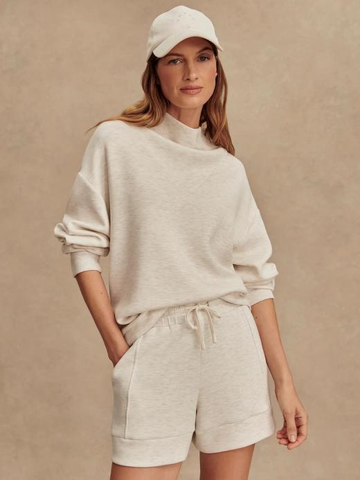 Varley - Atrium High Rise Short 4.5 - Ivory Marl - 女装 - 短裤 - 象牙白灰色 商品图5