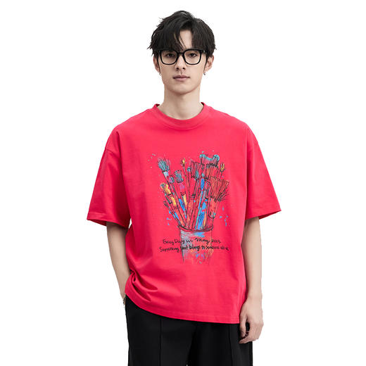 贝纳川夏季圆领大图案短袖T恤ECF114106 商品图2