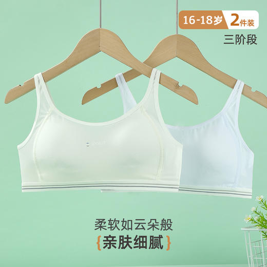 雅黛俪 【16-18岁 2件装】3阶少女文胸网纱轻薄洞洞杯发育期内衣 商品图0