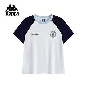 Kappa卡帕背靠背夏季运动t恤女2025新款纯棉圆领短袖休闲透气上衣K0F42TD16