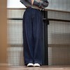 马登女装美式复古水洗蓝牛仔阔腿裤日系直筒休闲裤高腰显瘦瀑布裤 商品缩略图3