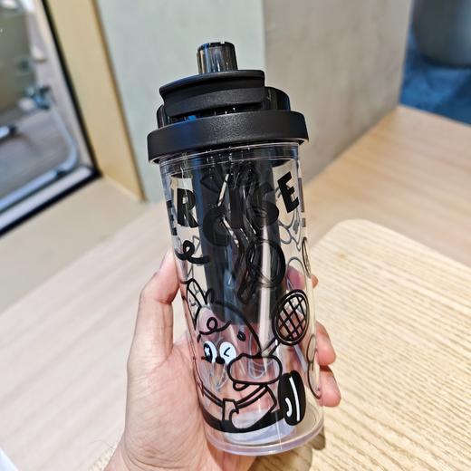 【YW】无忧购卡通高颜值双饮吸管杯泡茶带滤网塑料水杯8167(截单后7天发货) 商品图7