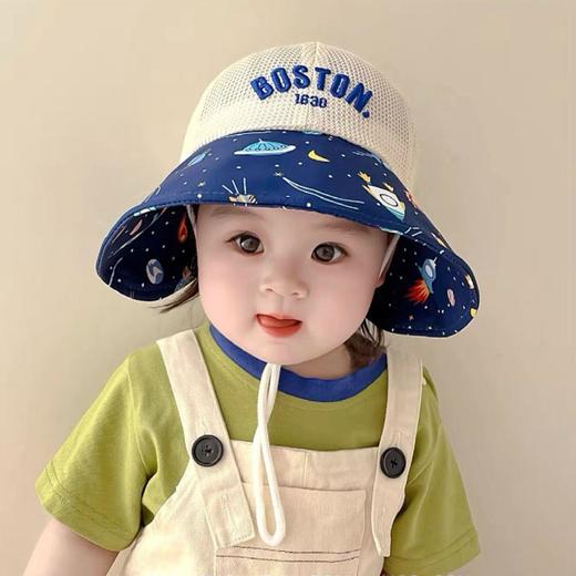 宝宝帽子夏季薄款大檐男女童太阳帽新款网眼渔夫帽婴儿遮阳帽 商品图2