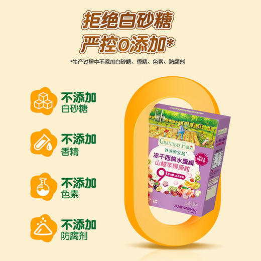 爷爷的农场冻干西梅水蜜桃山楂苹果原粒20g 商品图3