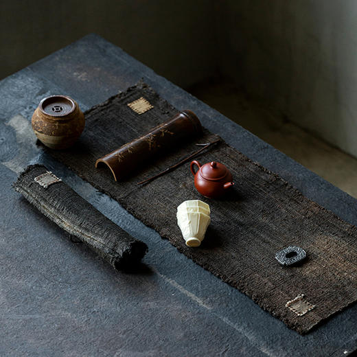 手工茶席 复古桌垫隔热茶布古朴禅意 商品图0