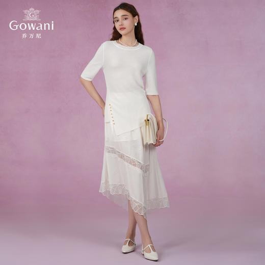 【两色可选】乔万尼冰丝打底针织衫女薄款小香风设计感圆领夏款中袖EI2M812 商品图5