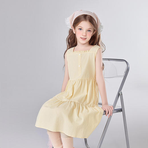 笛莎Deesha 童装女童连衣裙2025夏新款女童无袖度假风背心裙 商品图1