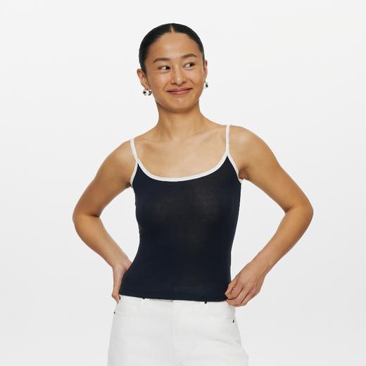 oneup撞色花边天丝羊毛吊带 商品图1