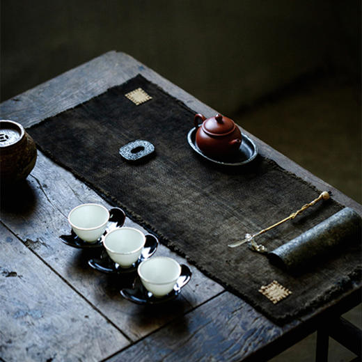 手工茶席 复古桌垫隔热茶布古朴禅意 商品图1