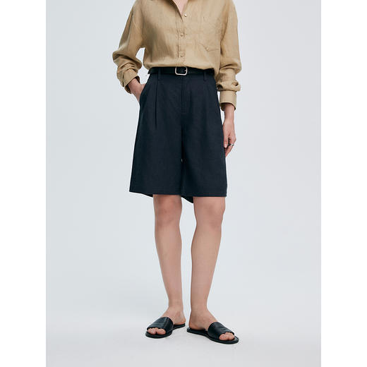 棉仓363624002-初棉粗支亚麻短裤 商品图2