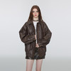 IC 美拉德柳钉短外套上衣秋冬新款美式复古皮衣女短款皮夹克 商品缩略图1