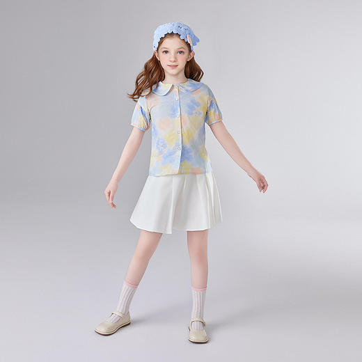 笛莎Deesha 童装女童半身裙2025夏新款女童基础搭配百褶半裙 商品图2