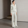 IWY/栀子花白西服套装气质女神范高端肌理感单排扣西服职业正装白色阔腿裤CP2228 商品缩略图2