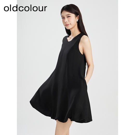 oldcolour夏季新款设计感小众简约气质宽松无袖连衣裙女Q251001A1 商品图5