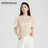 oldcolour夏季新款设计感泡泡袖镂空网状短款套头上衣女Q230507A1 商品缩略图0