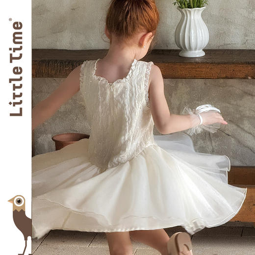 Little time女童公主裙夏季小女孩连衣裙2025儿童背心裙礼服纱裙 商品图4