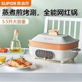 苏泊尔多功能料理锅分体式料理家用电火锅烧烤一体蒸煮烤鱼锅