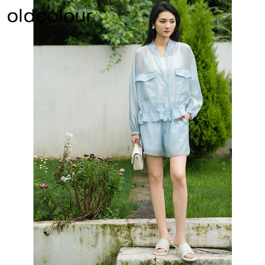 oldcolour夏季新款小清新简约气质休闲宽松防晒套装女Q221401A1 商品图3