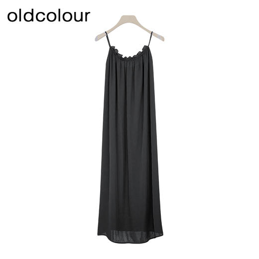 oldcolour夏季新款设计感小众收腰显瘦长款吊带连衣裙女Q221019A1 商品图3
