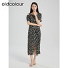 oldcolour夏季新款设计感小众气质不规则短袖碎花连衣裙Q281022A1 商品缩略图3