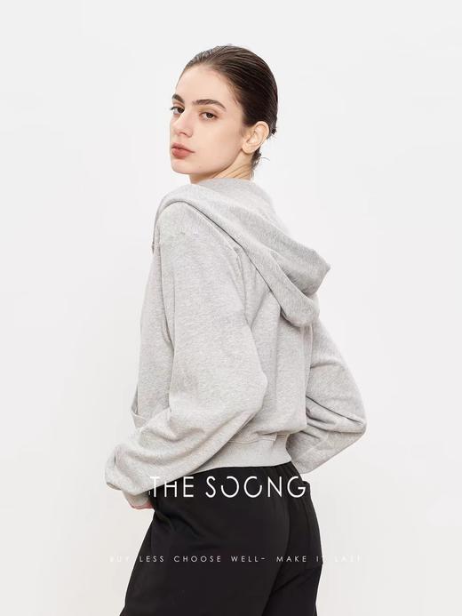 THESOONG"时髦不费力"100%长绒棉肤感休闲连帽外套HBWT6566 商品图2