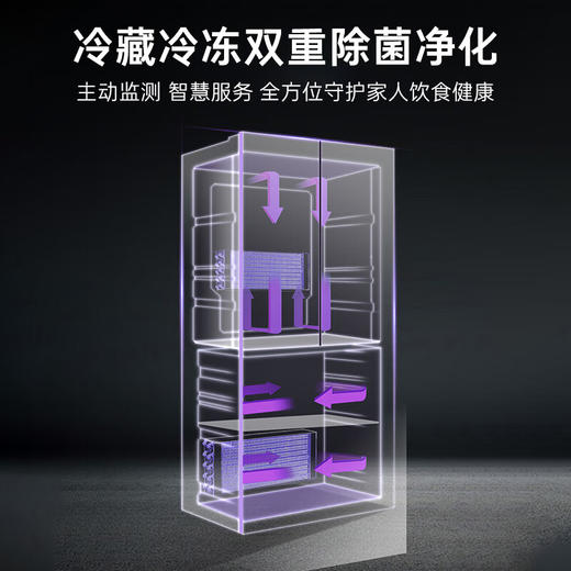 卡萨帝（Casarte）揽光冰箱星空版533升零嵌入式双系统700宽法式四开门一级能效冰箱BCD-533WGCFDM4WKU1(灰) 商品图5