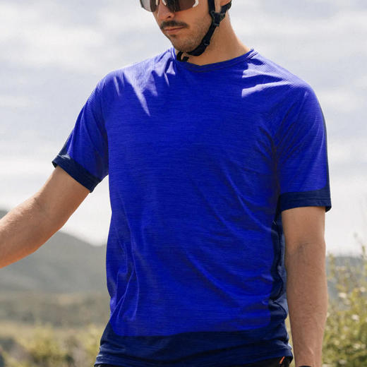 灰壳户外男士拼接速干100%美丽诺羊毛短袖美利奴徒步登山防晒T恤 商品图4