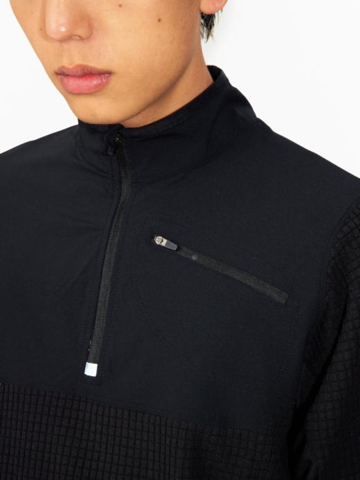 CryingCenter 立体方格半拉链拼料长袖 哭喊中心 商品图2