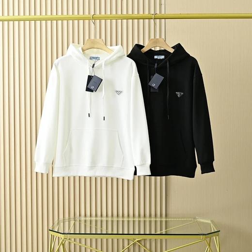 普啦达春秋季新款经典三角皮标专属logo纯棉连帽卫衣外套 商品图0