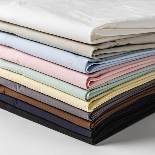 丁摩 春秋季复古长袖衬衫男女款纯色宽松翻领衬衣简约时尚上衣5ZF-001 商品图3