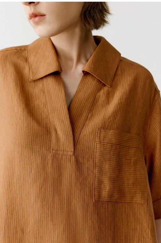 【高品质私服】【IC色织亚麻平纹及膝连衣裙】直筒廓形休闲合身，兼具优雅舒适N0923-CC【无标出货 介意慎拍】 商品图5