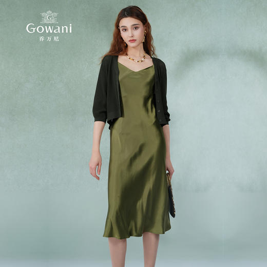 乔万尼薄款开衫夏季新款宽松显瘦纯色五分袖针织衫短款ES2M225 商品图3