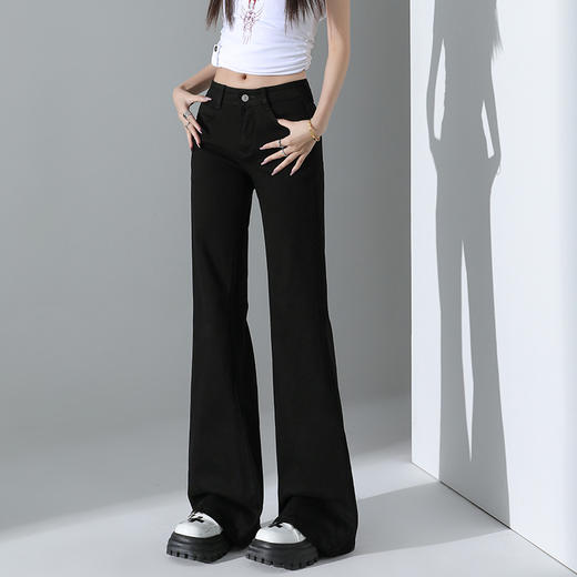 罗蒙女士四季款牛仔裤修身微喇百搭显瘦长裤休闲通勤时尚女裤 商品图1