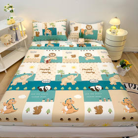 自然醒40支全棉纯棉床笠单件防尘罩床垫套儿童全包防滑固定席梦思保护套床罩三件套JY