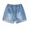 笛莎Deesha 童装女童裤子2025夏新款女童时尚抓须破洞设计牛仔短裤 商品缩略图4