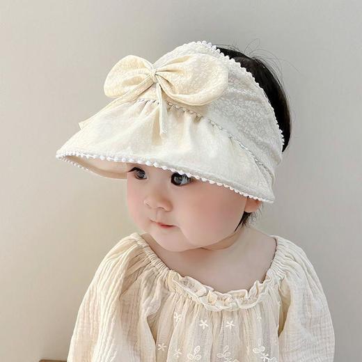 女宝宝遮阳帽大帽檐夏季薄款空顶帽婴幼儿太阳帽夏天外出防晒帽子 商品图2