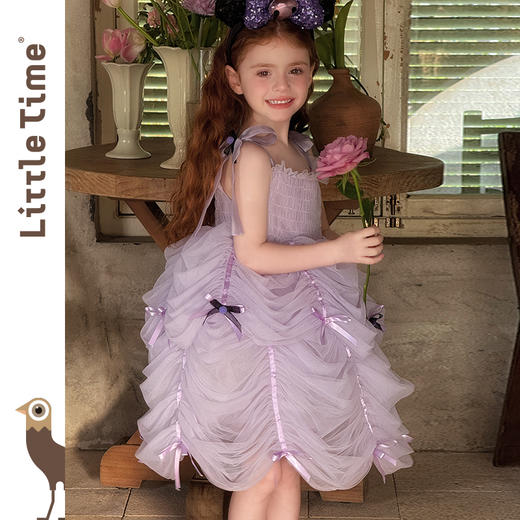 Little time女童公主裙2025夏季新款洛米连衣裙生日礼服裙蛋糕裙 商品图4