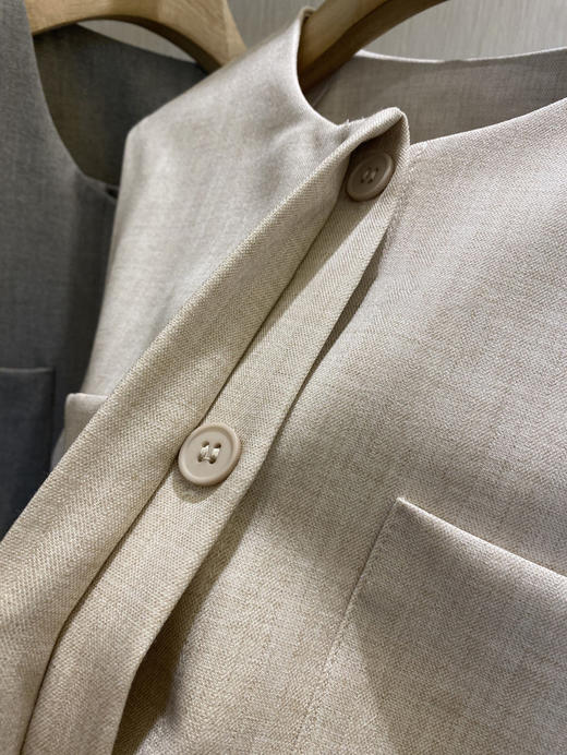 丁摩 绝！！搭什么look都是正经的TH~~爆通勤宽松圆领无袖西装马甲女春5ZF-3040 商品图6