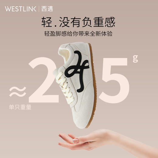 西遇平底德训鞋女新款春夏超火美式复古粉色板鞋轻便休闲鞋V0556527 商品图2