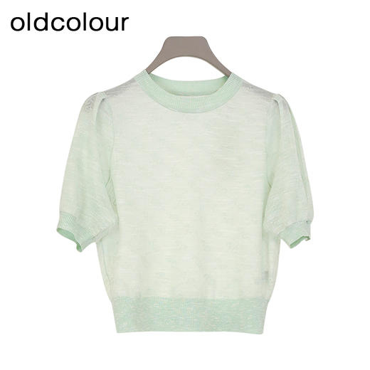 oldcolour夏季新款纯色时尚通勤简约宽松短款套头上衣女Q210505A1 商品图2