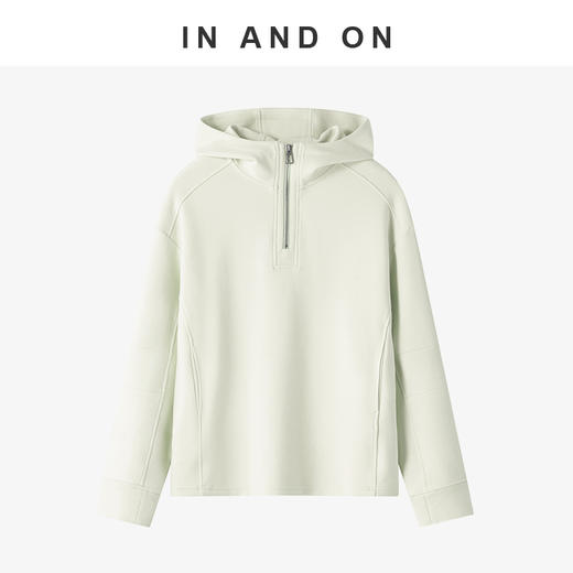 55180  IN AND ON  城市假日 精梳棉休闲半拉链连帽卫衣   商品图2